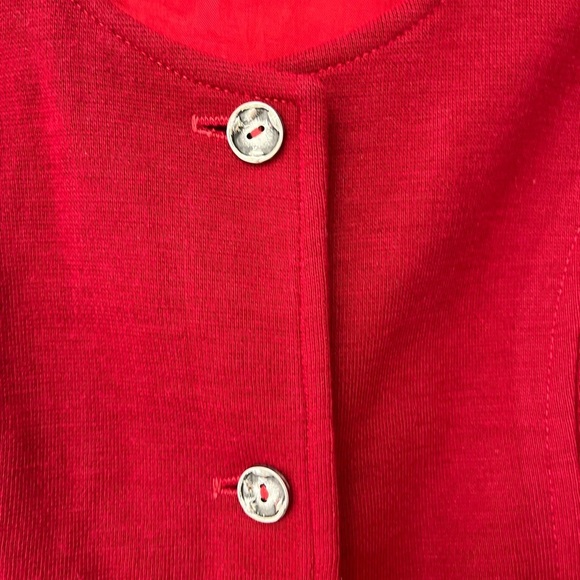 Vintage Mod Button-Front Sleeveless Shift Dress S Red - Picture 5 of 13